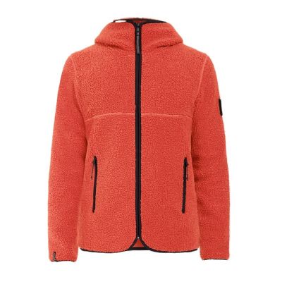 Orange fleece med hætte